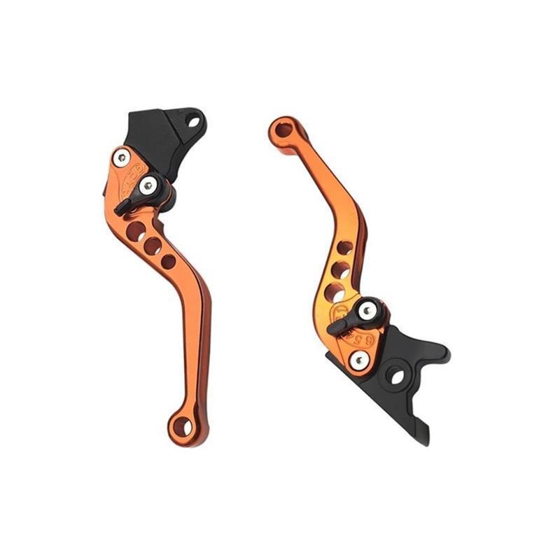 2pcs Durable Motorcycle Brake Handle CNC Alloy Motorcycle Clutch Brake Lever Handle Fit for Motorbike Modification: Orange