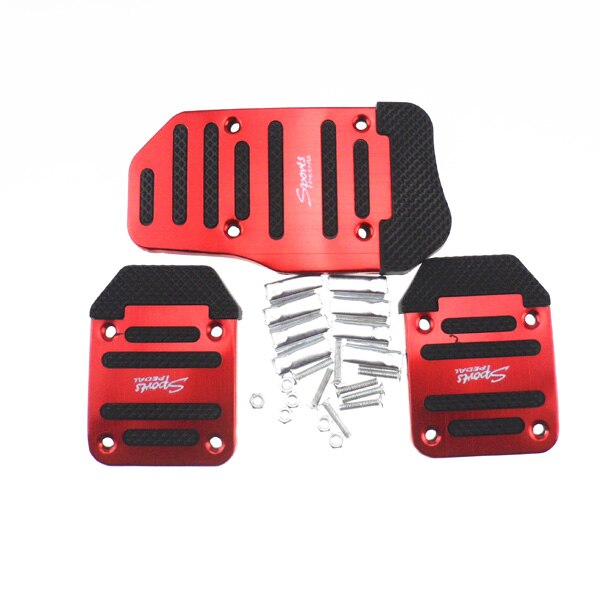 Universal aluminum non-slip car pedal car model for Mitsubishi ASX/Outlander/Lancer Evolution/Pajero/Eclipse/Grandis: red MT