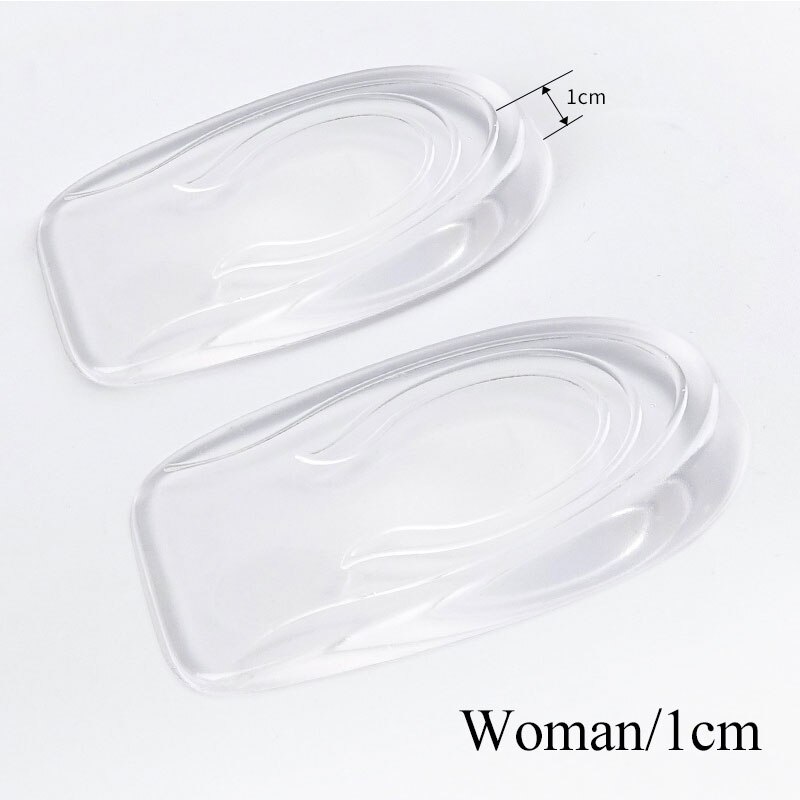 1 Paar Mannen Vrouwen Hak Kussen Inlegzolen Comfortabele Verlichten Voet Pijn Protectors 1-3Cm Hoogte Toename Inlegzolen Ondersteuning schoen Pad: woman 1cm