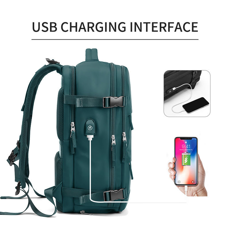 Men's Business Laptop Backpack Large Capacity Expansion Hiking Backpack Cabin Airplane Travel Backpack 40x20x25 Women's Bag Wate