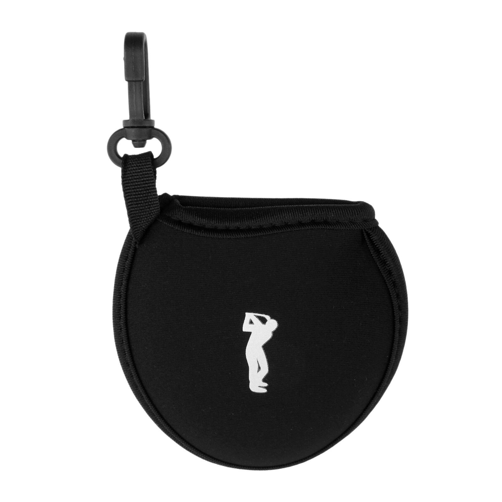 Bolsas portátiles de neopreno para pelotas de Golf, soporte de tee de Golf, bolsa de almacenamiento con Clip de cintura pequeña, soporte de hasta 2 pelotas para accesorios de entrenamiento: Black