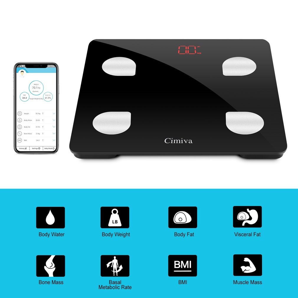 Body Fat Scale Smart BMI Scale Digital Bathroom Wireless Weight Scale Body Composition Analyzer