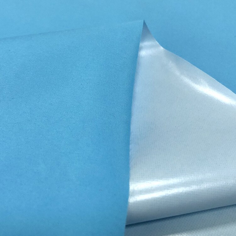 Meetee 100*150cm polyester satin fabeic almindelig åndbar vandtæt diy håndlavet tøj homtextile udendørs telt tilbehør: Himmelblå