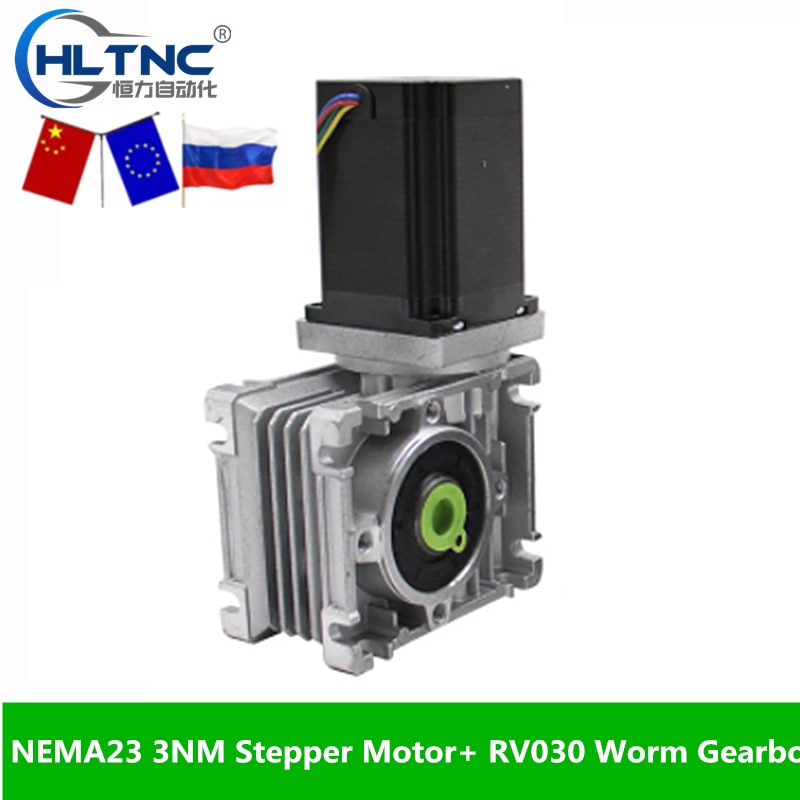 Worm Versnellingsbak RV030 Snelheidsreductiemiddel 14Mm Uitgang Nema23 Stappenmotor 3A 112Mm 3NM 428Oz-in Kit Converteren 90 Graden voor Cnc Router