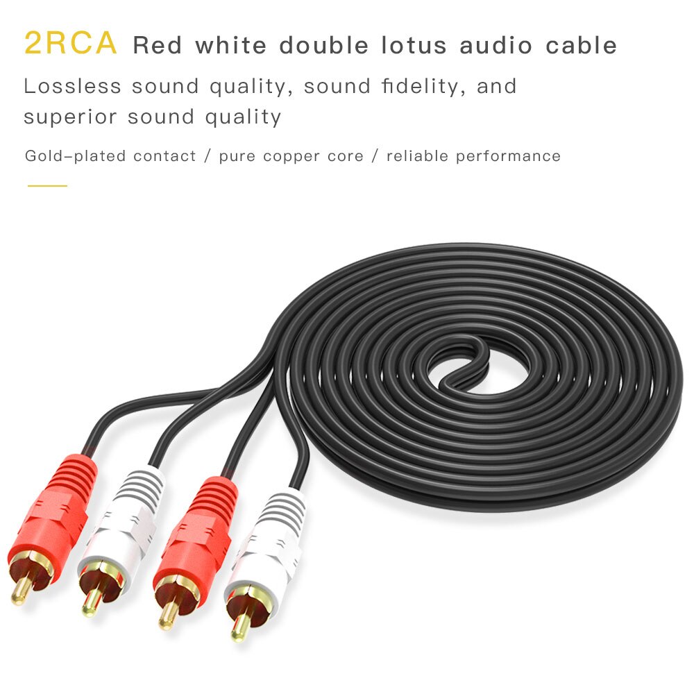 Hifi stereo par rca kabel høy ytelse premie hei-fi lyd 2 rca  til 2 rca sammenkoblingskabel dobbel rca hann til hann ledning