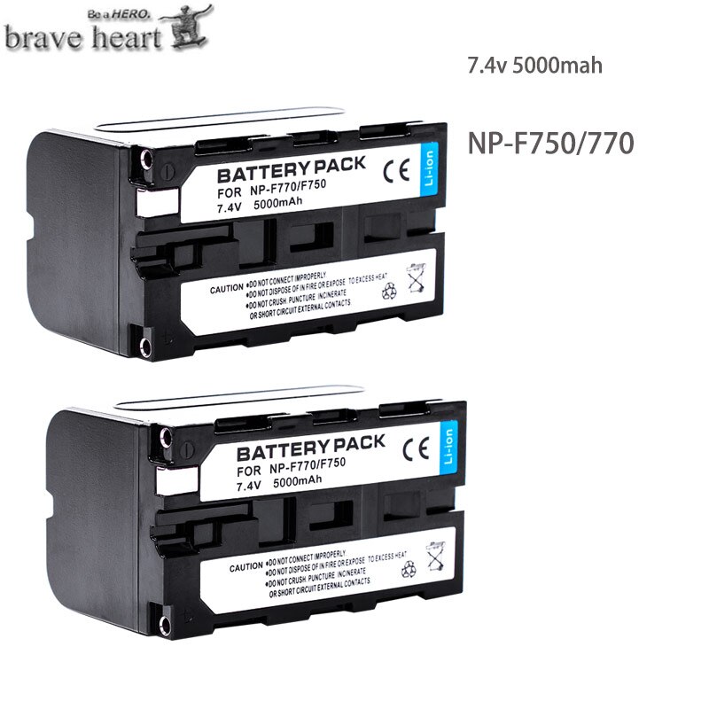 4x bateria np -f770 np-f750 np f770 np f750 npf 770 750 batterier til sony sony np -f750 np-f770 videokamera ledet videolys d & f: 2 batterier
