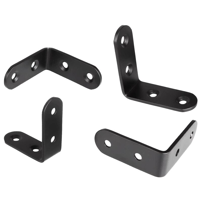 20 Pcs 50mm x 50mm Right Angle Stainless Steel Corner Brackets L Shaped Corner Fixing Braces for Shelves Wood Joint