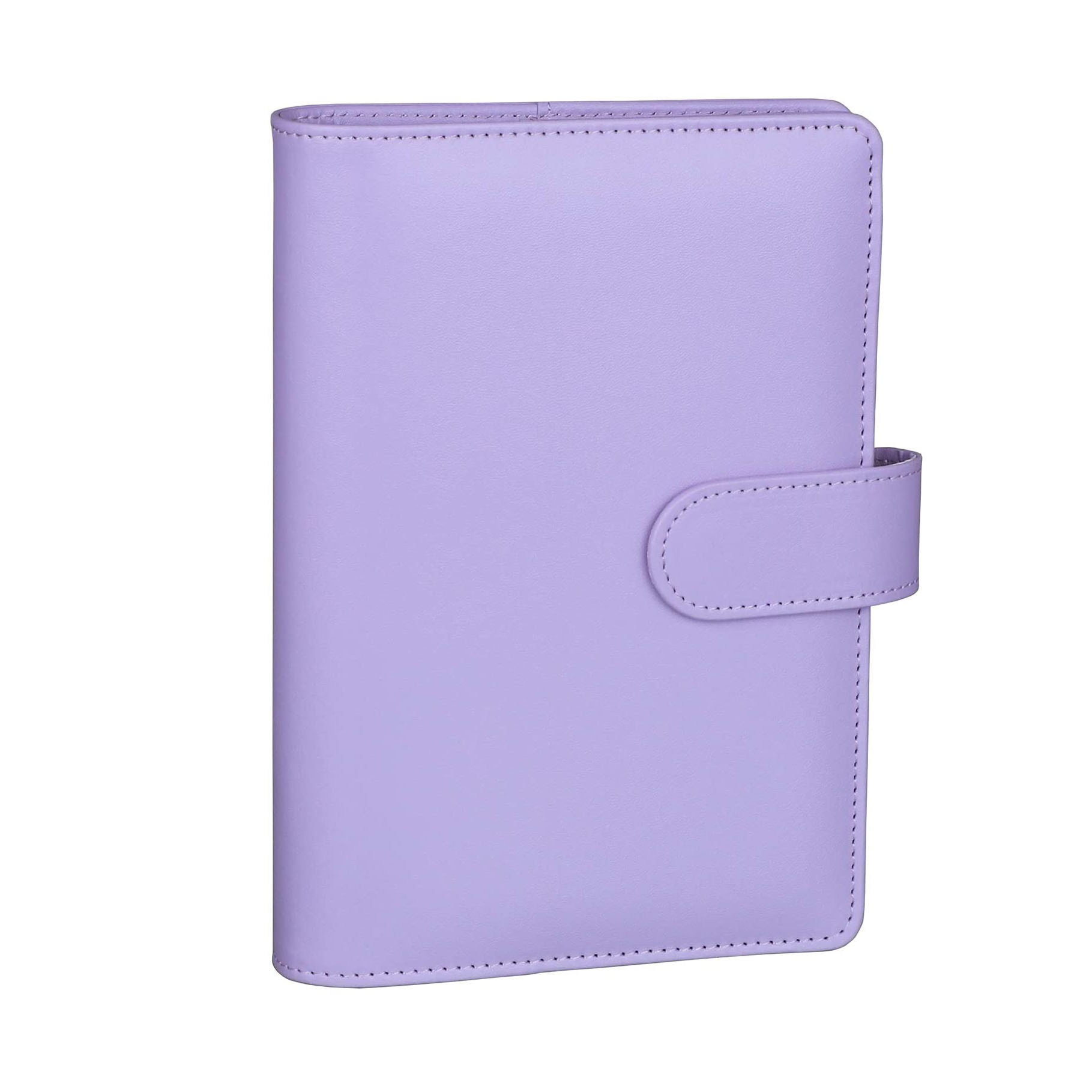 A6 Pu Lederen Notebook Losbladige Bindmiddel Hervulbare 6 Ringband Cover Met Magnetische Gesp Sluiting: Purple