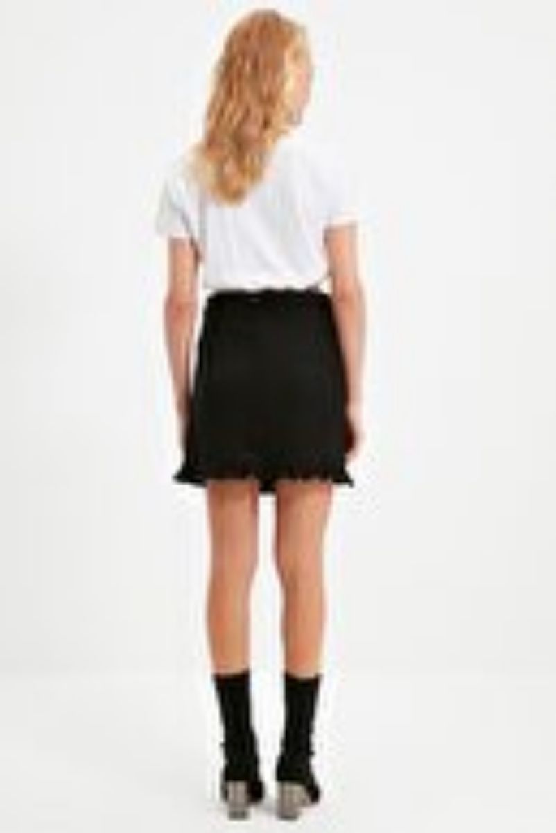 Black Ruffle Mini Rok