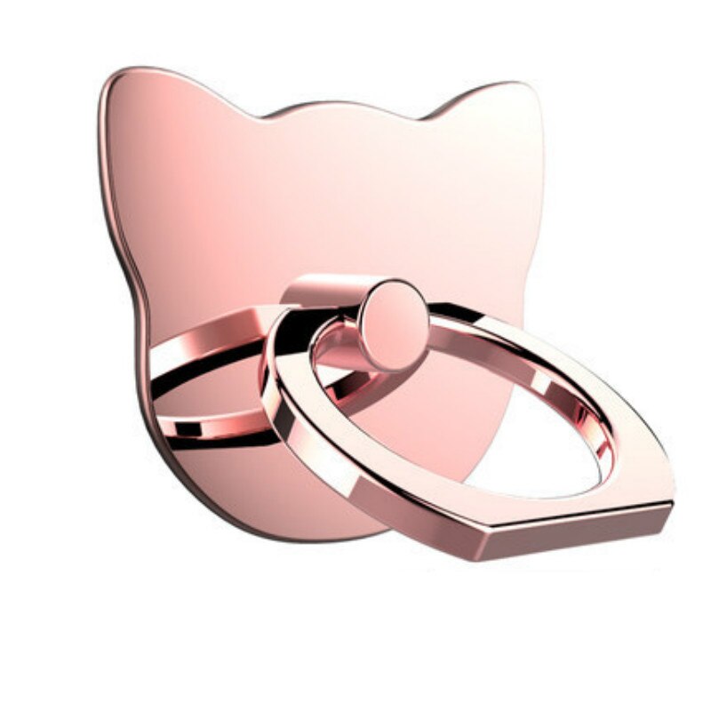 Kattenkop galvaniseren vinger ring houder mobiele telefoon houder telefoonstandaard ringen 360 graden standaard houder voor iphone telefoon ring