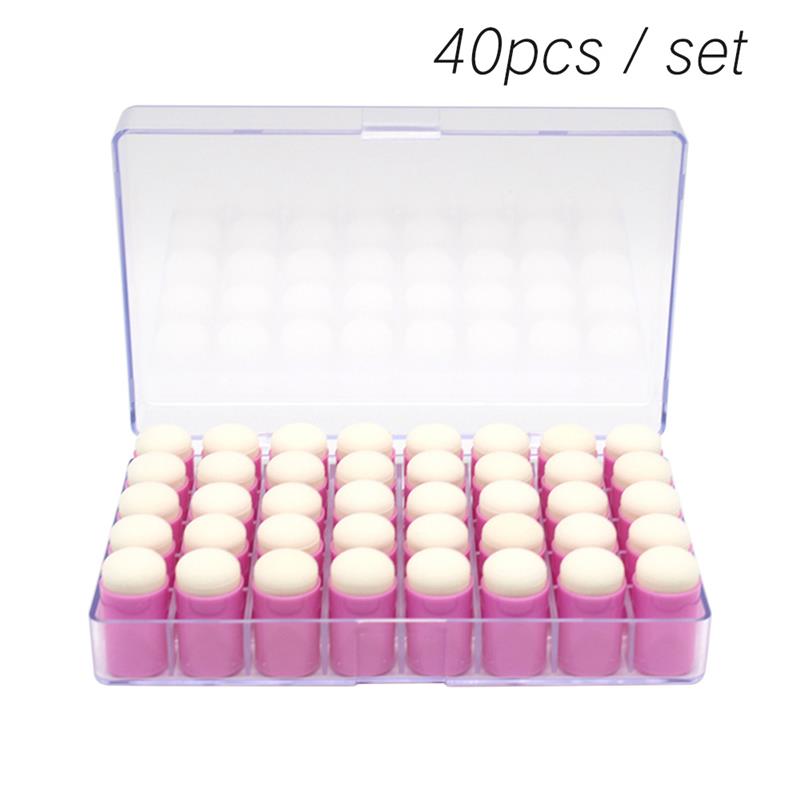 Juego de esponjas para pintar por números, pinceles de espuma para dedos, manualidades, tinta, suministros de arte, herramienta para álbum de recortes, 40 piezas: Rosa