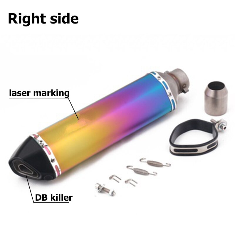 Universal 470MM Motorcycle Exhaust Pipe Scooter Motocross Muffler Modify Motorbike Escape DB Killer 51mm For MT03 MT07 R1 CBR400: I  right