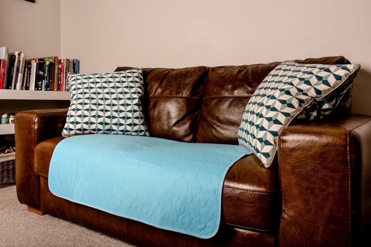 Dog Pee Mats, XL Premium Washable Puppy Training Pads, Dog Incontinence Pads, 2-Pad Box LARGE ( Blue, 35"x32")