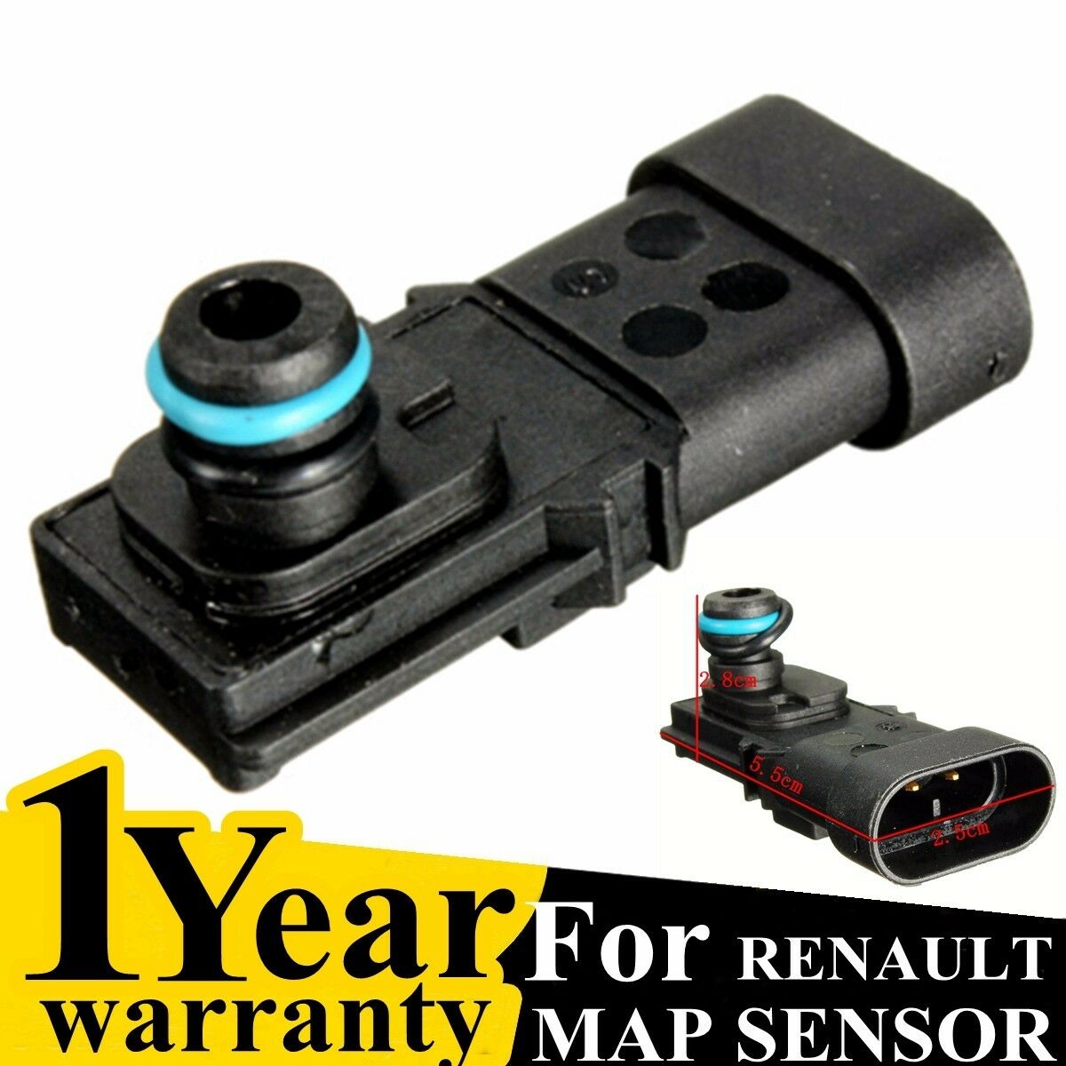 Vehemo Map Sensor-Manifold Air Pressure Boost Sensor Pressure Manifold Manifold Map Sensor for Fuel Sensors