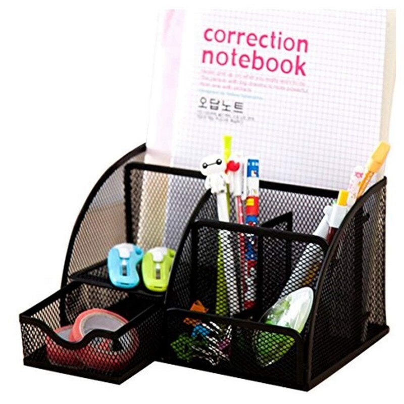 1pcs office stationery multi-function stationery pen holder grid storage box