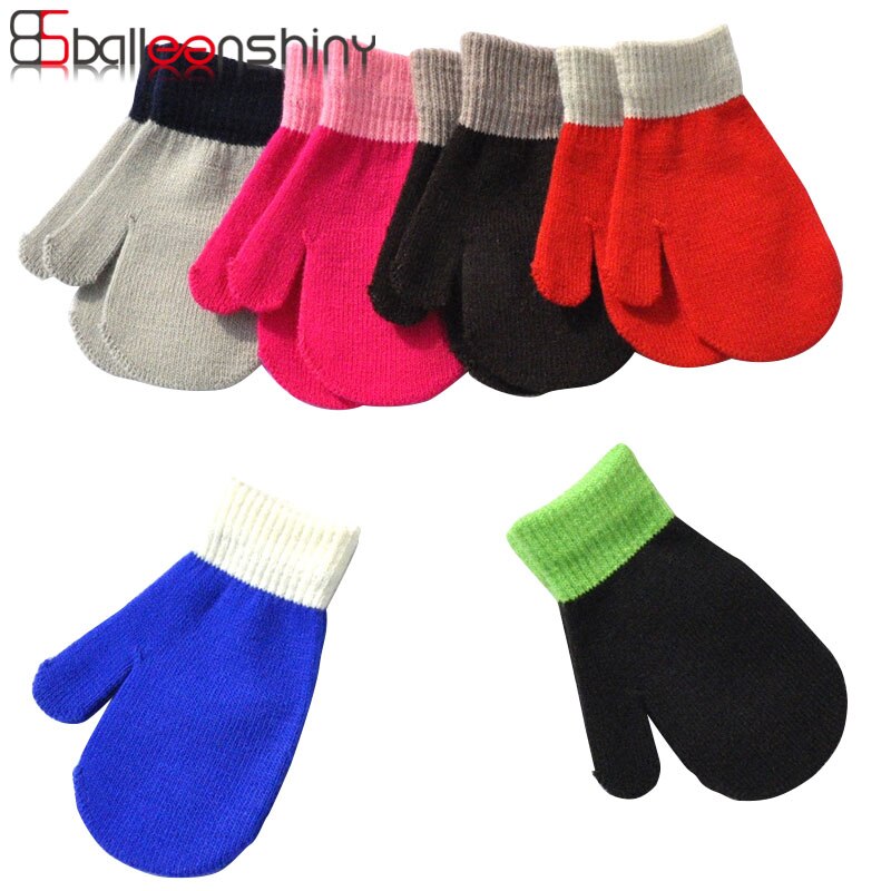 Balleenshiny Kinderen Winter Warm Gebreide Handschoenen Kinderen Handschoenen Voor Winter Magische Zak Baby Acryl Handschoenen Baby Peuter Handschoenen