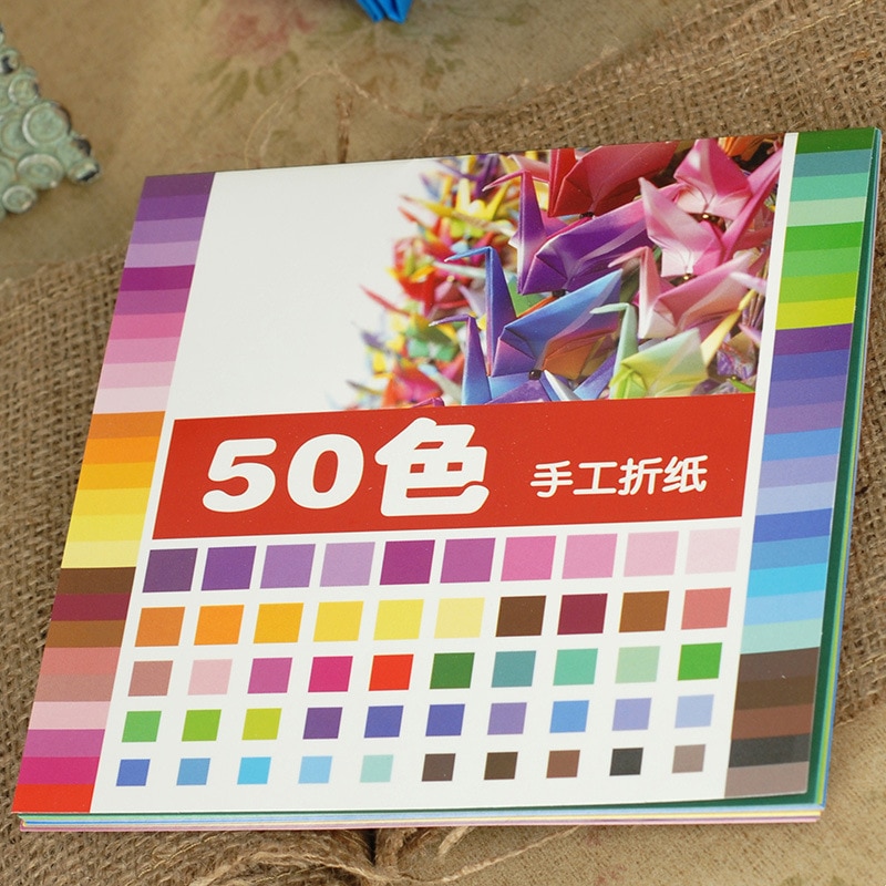 DIY Square Floral Origami Paper Kids Folded Craft Paper Single Sided Scrapbooking Decor Handmade Craft 50PCS