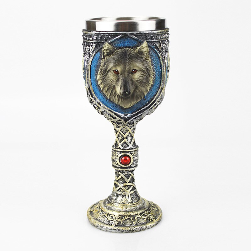 Gothic Wine Goblet Contain Dragon Claw Viking Skeleton Retro Stainless Steel&amp;Resin Wine Glass BEST Halloween Bar Drinkware: 8