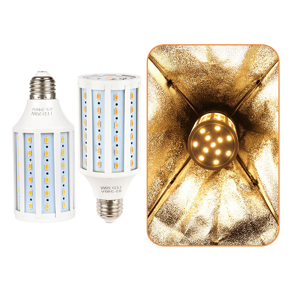 LED High Bright Photography Corn Lighting Bulbs E27 Base White Yellow Light For Softbox Photographic Photo Video Studio: 2pcs Yellow