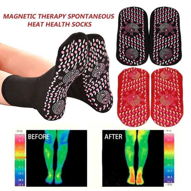 Calcetines de turmalina para hombre y mujer, calcetín para el cuidado de la salud, terapia magnética, cómodo, transpirable, masajeador de pies, alivio del dolor