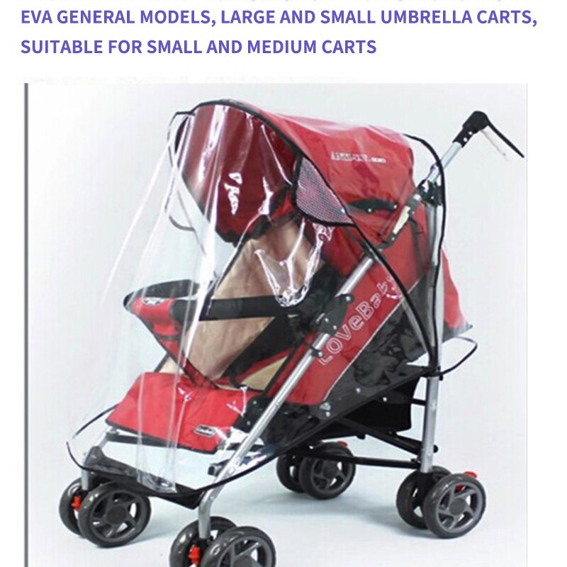 Stroller Accessories Waterproof Rain Cover Transparent Wind Dust Shield Zipper Open For Baby Strollers Pushchairs Raincoat