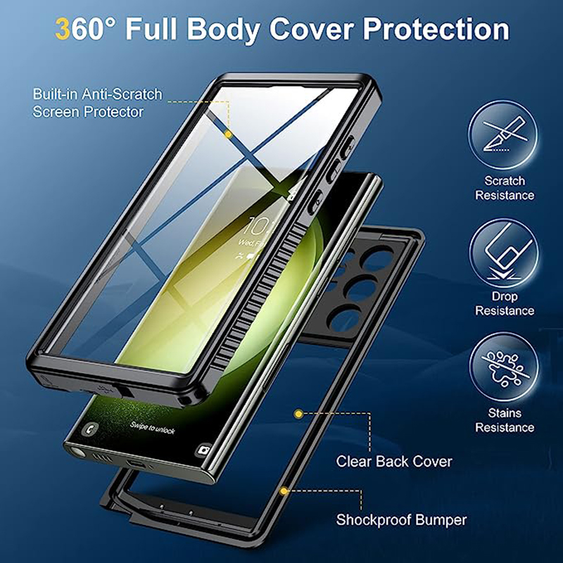 IP68 Shellbox Waterproof Case For Samsung Galaxy A16 A26 A35 A15 A52 A53 A25 A54 A55 4G 5G Aluminum Swimming Phone Luxury Cover