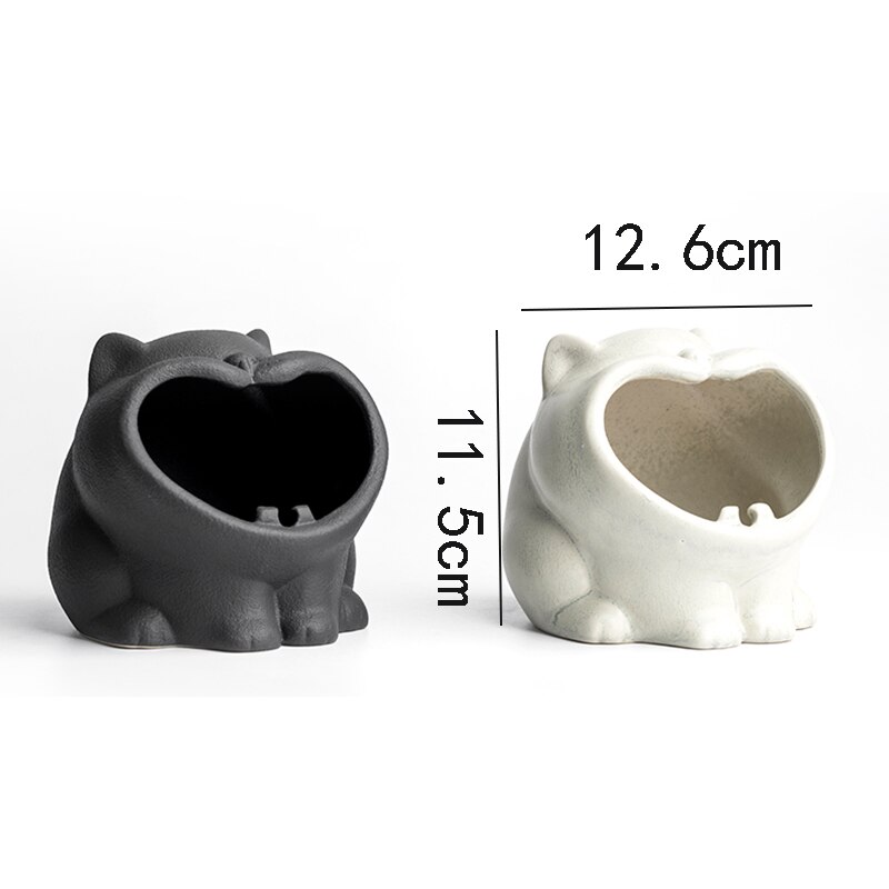 Nordic Art Retro Ceramic Small Animal Ashtray Anti-fly Ash Simple Living Room Office Ashtray Multi-functional Storage Ornaments