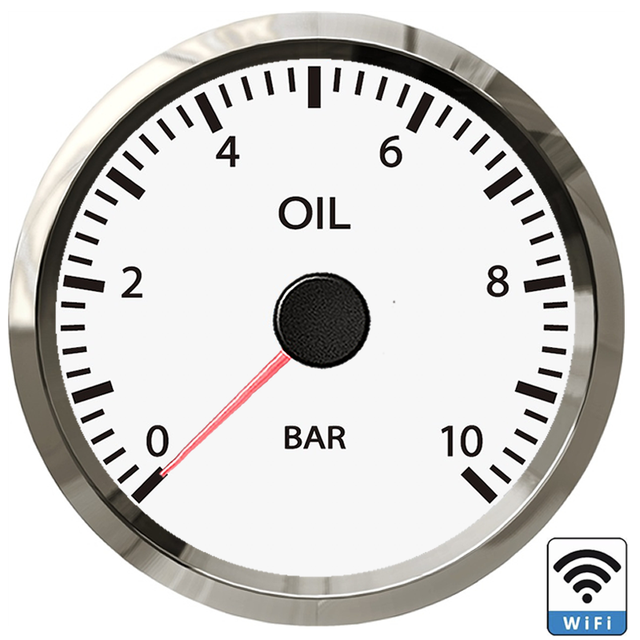 Manomètre d&#39;huile WiFi 52mm, 0-10bar, Support étanche Programmable PC/ordinateur portable/téléphone portable pour 0-190ohm 240-33ohm 12/24V: TD52W-P10-WS