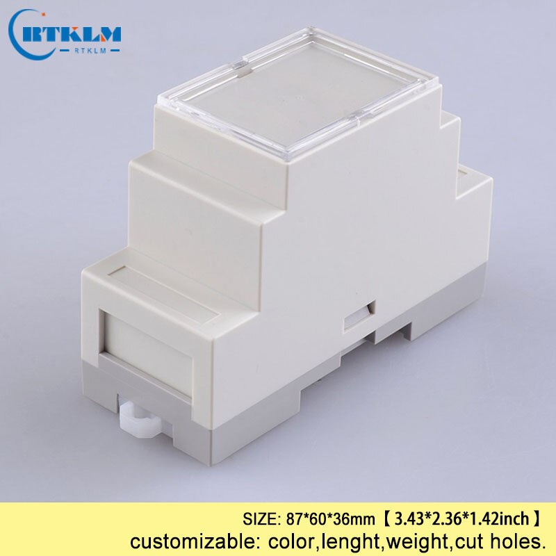 Din rail control box PLC industrial box din rail plastic box diy junction box electronics CASE 87*60*36mm: BRT80001-A1