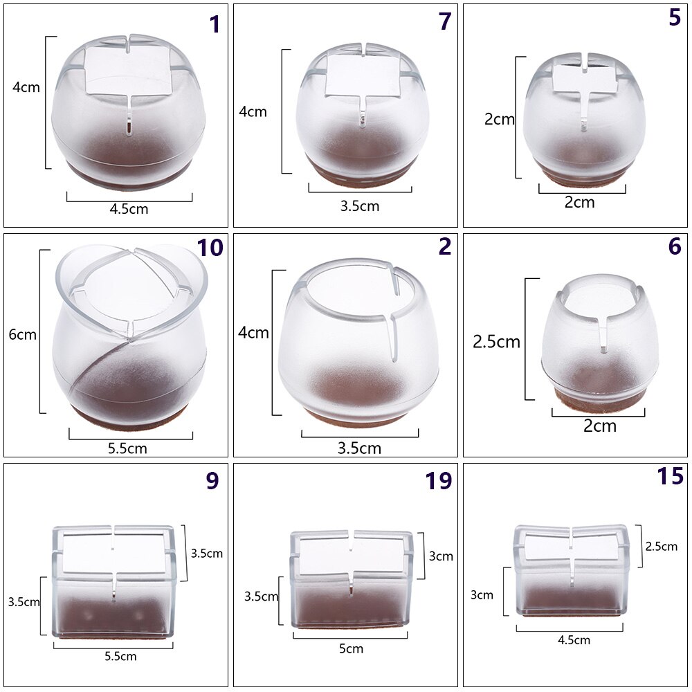 4 st golvbordsfotsöverdrag i massivt trä silikon tjock slitstark halkskyddsmöbel stum golvskydd stol benskyddsdyna