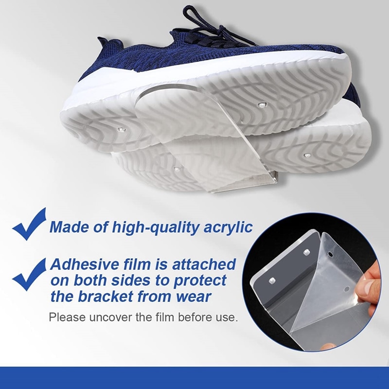 6 Pack Floating Shoe Shelves,Acrylic Wall Mounted Shoe Display Shelves,For Display Collectible Shoe&amp;Sneaker