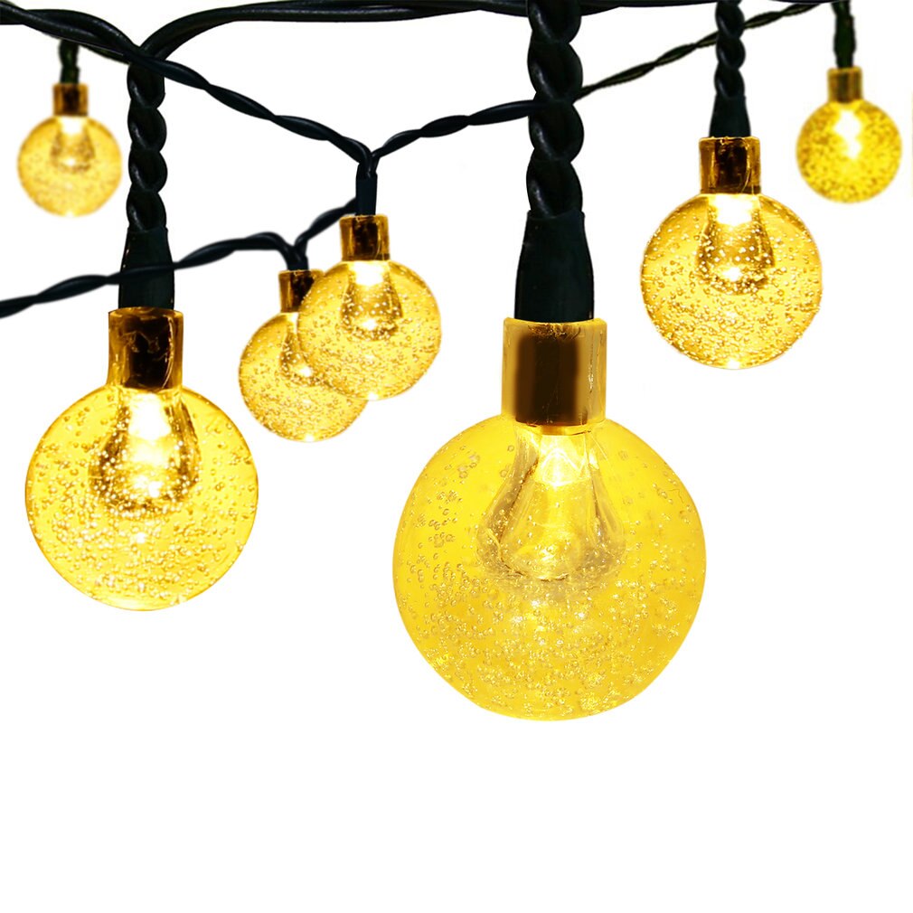 30 led bubblor solslinga ljus utomhus globala ljus kristallkula fe dekoration julfest hem gräsmatta