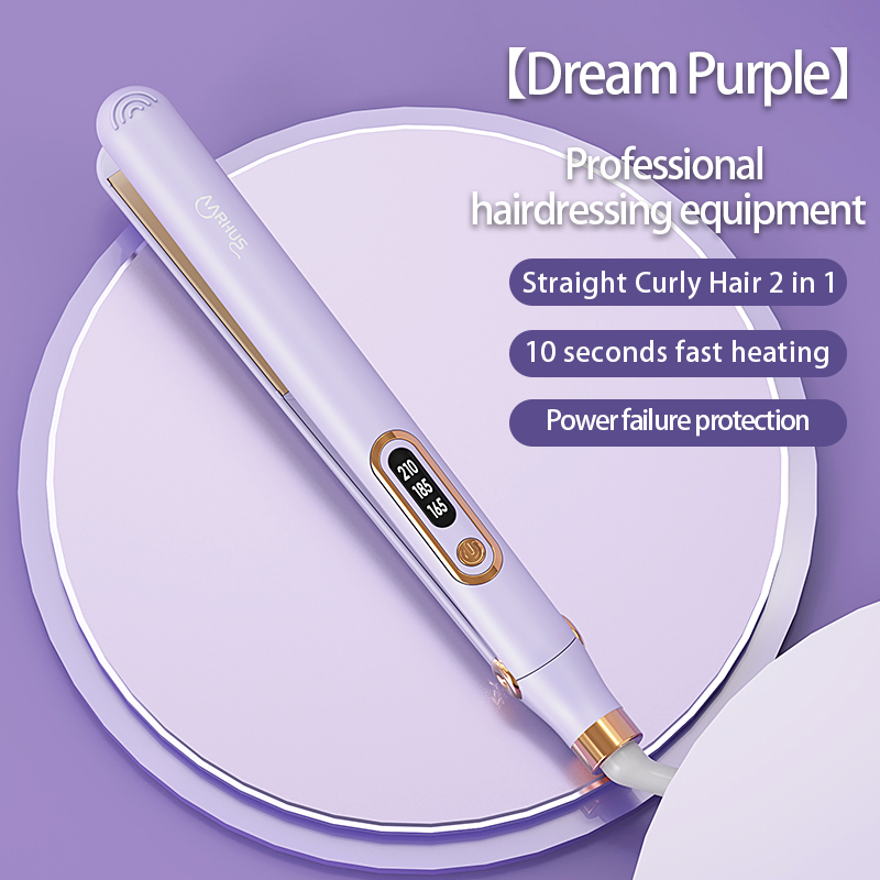 Hair Straightener For Xiaomi Comb Hair Style Tool Fast Heating Hair Iron Curler 2 in 1 Hairdressing Appliance: PURPLE / us