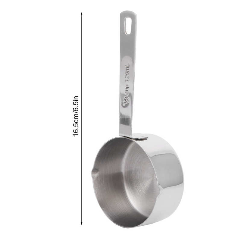 Misurino In Acciaio Inox 304 Da Cucina - 1/4 Tazza 60 Ml - Forno E Forniture