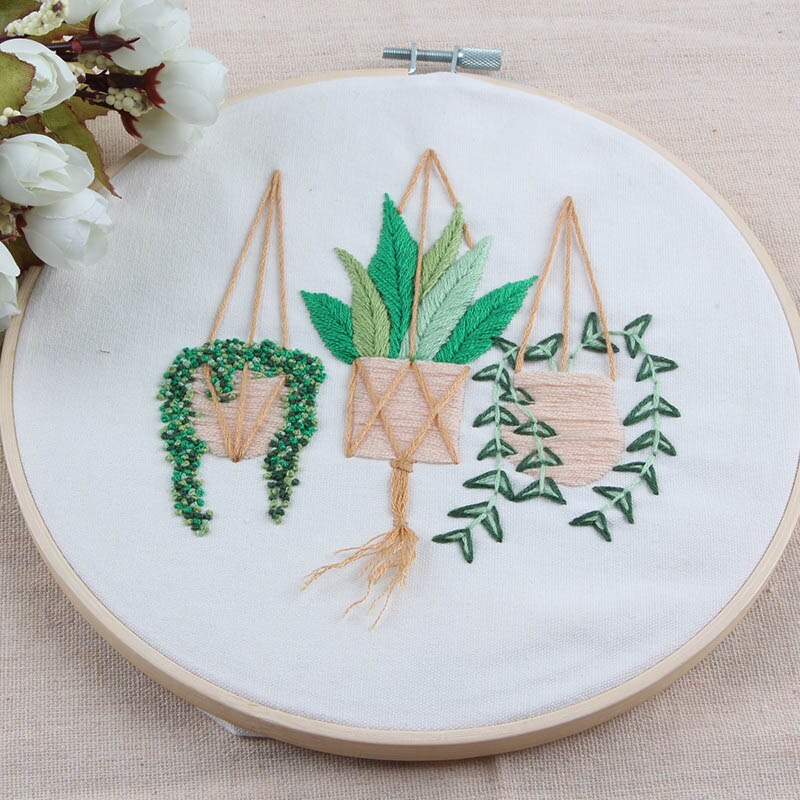 Engelsk version broderi håndarbejde sæt trykt broderi stof rundt broderi kit diy kunst sy håndværk