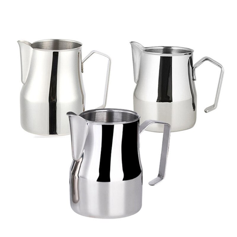 Rostfritt stål mjölkskummande kanna tjock kaffe mjölk skummuggar italiensk latte art kanna mjölkkanna skumkopp 350/550/750ml