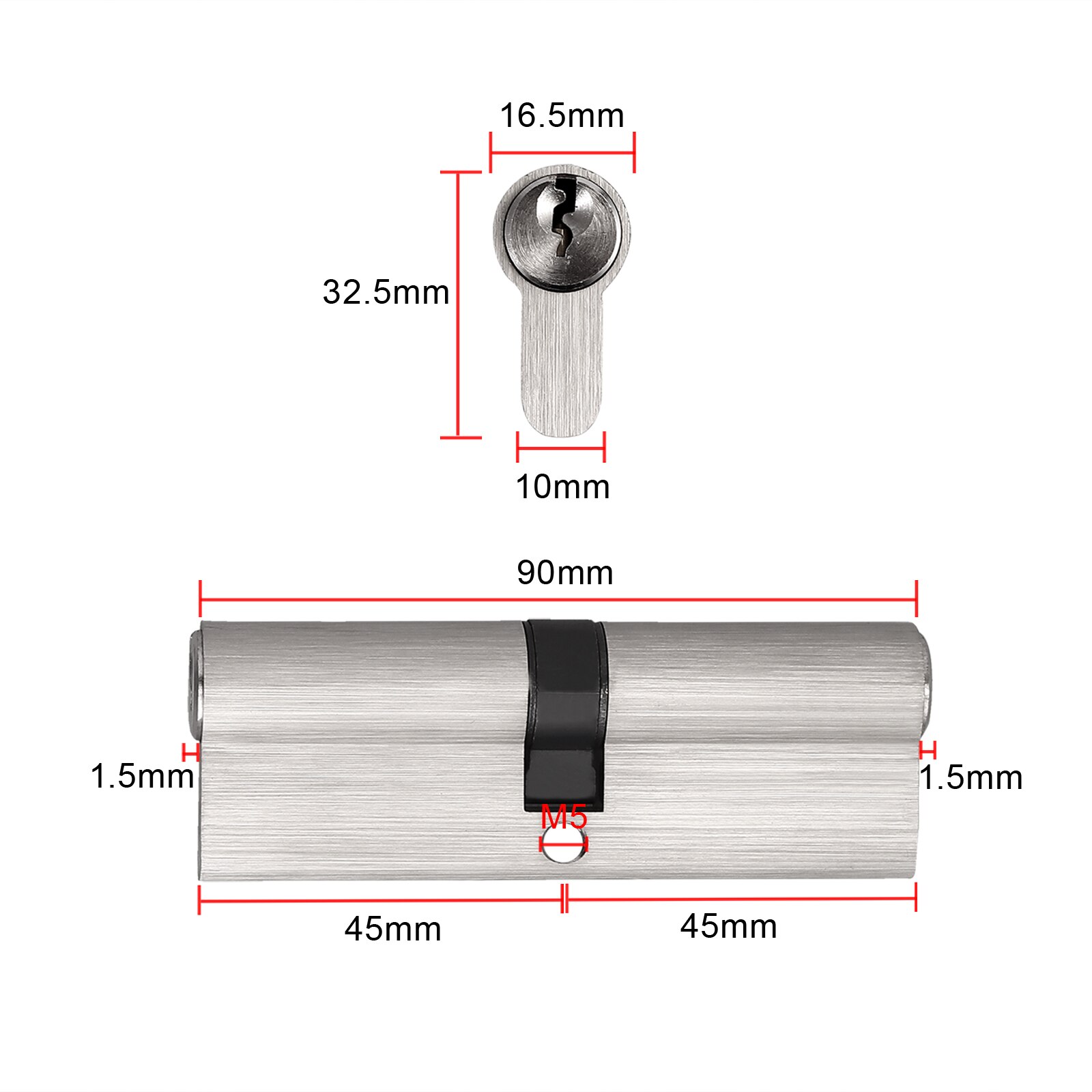 Proster 35/35 40/40 45/45 Cylinder Barrel Door Lock 6 Pin UPVC Door Aluminium Wood PVC Doors with 3 Keys
