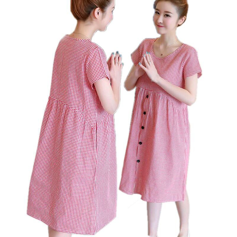 Maternity Dresses For Women Pregnant Pregnancy Dress Plaid Loose Plus Size Clothes For Women Pregnant Dresses Maternity Clothes