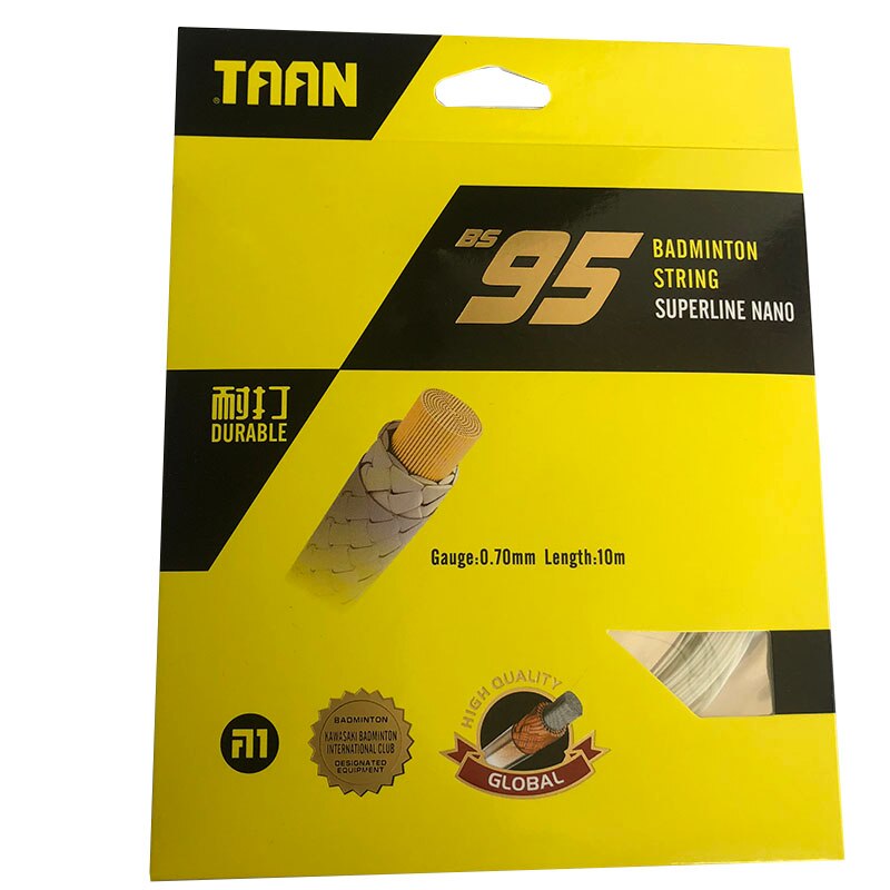 1pc Retail TAAN BS95 Badminton Racket String powerful Nano String for Badminton Racquet 0.70MM 10M: white