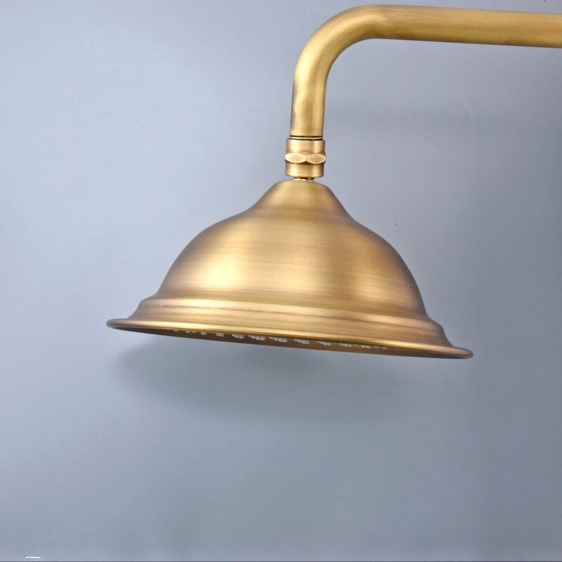 Bathroom Accessory 8 Inch Antique Brass Water Saving Round Shape Top Rain Shower Head Bathroom Fitting ash239
