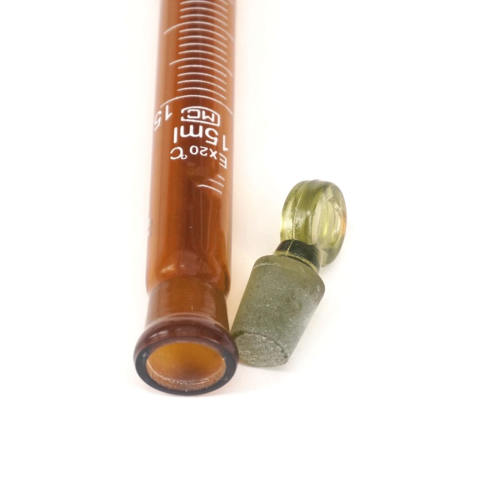 15ml Graduated Line Lab Brown Glass Test Tube Round Bottom with Stopper