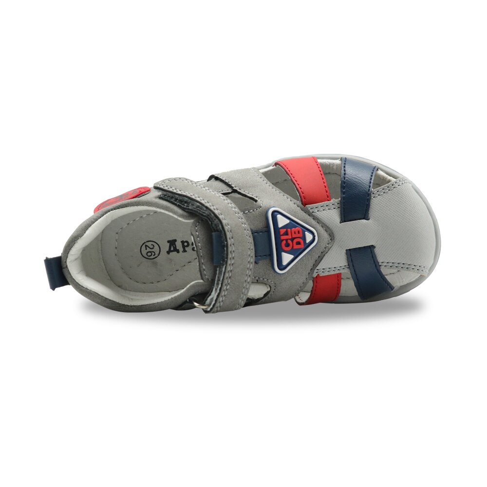 Apakowa jongens sandalen peuter kinderen jongen gesloten teen gladiator sandalen klittenband platte hakken zomer strand wandelschoenen  eu 21-26