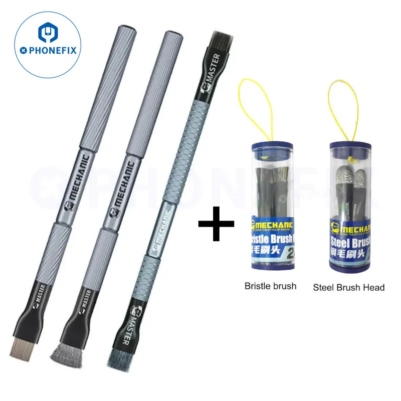 MECHANIC Steel Brush Motherboard IC Debonding Brush With Head IC Pad Cleaning PCB BGA Glue Removal Tin Removal Polishing Brush