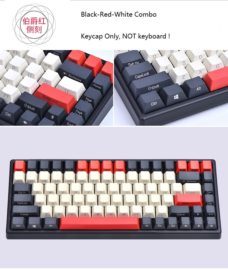 84 keycaps pbt para teclado mecânico diy keycool 84 lado impressão keycap keydous