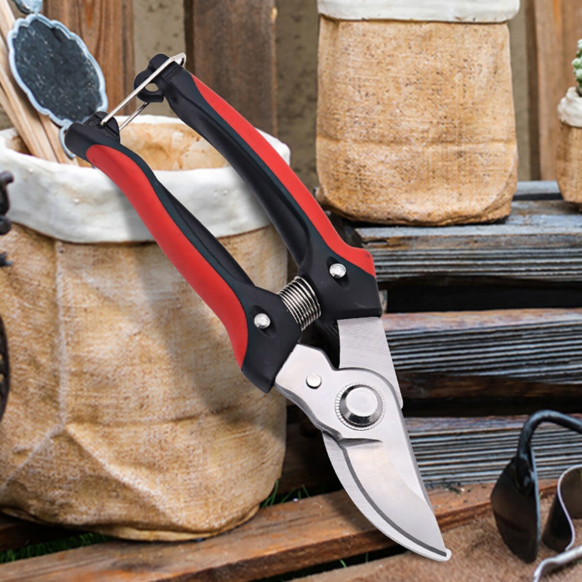 Bypass Pruner Stainless Steel Pruning Shears Garden Cutting Tool with Max. Cut Thickess of 1.96in for Rose Bushes Patio Lawn