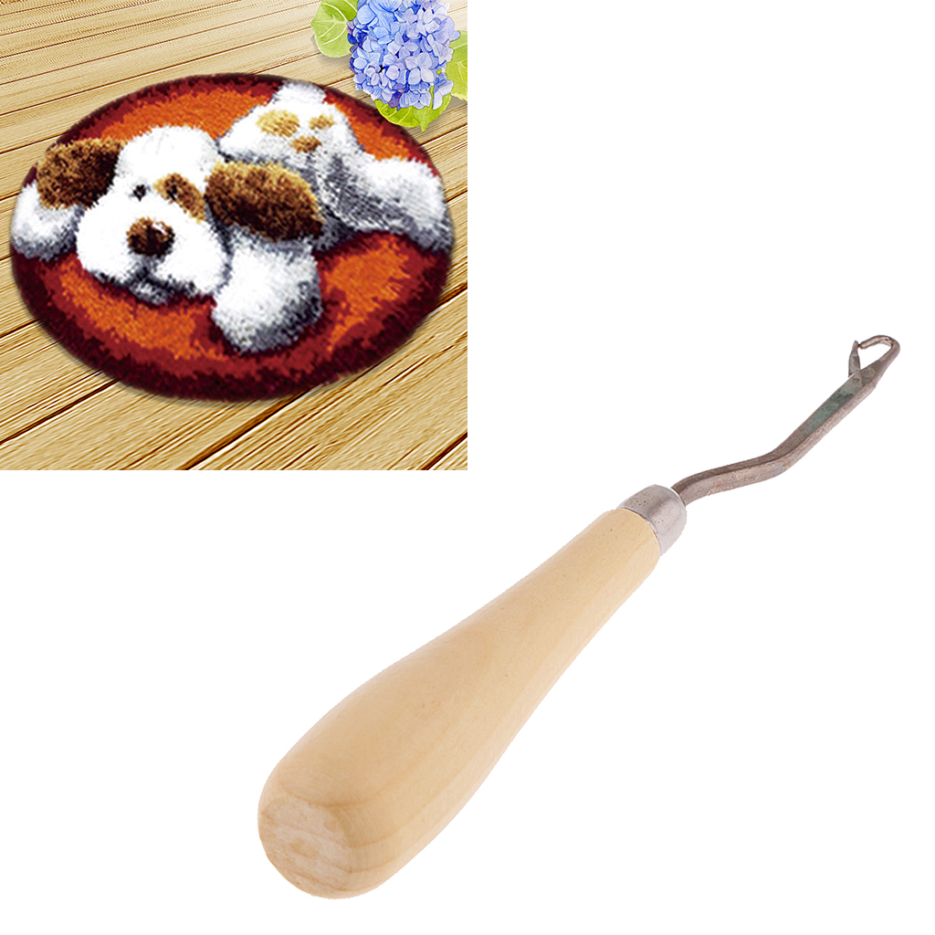 DIY Dog Latch Hook Rug Kits for Adults Beginners + 1Pcs Wood Crochet Hook