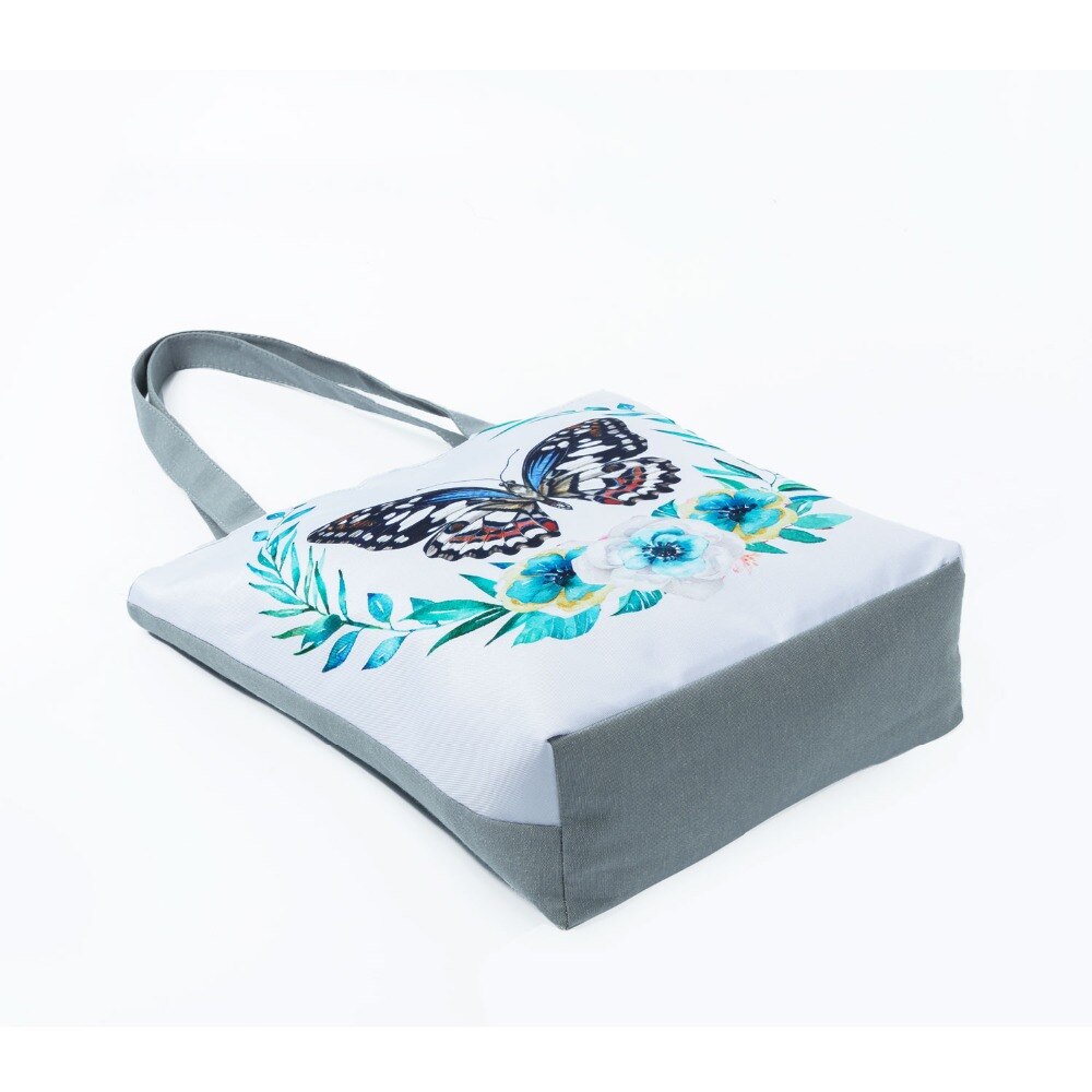 Miyahouse-sacs à main en toile avec motif floral, fourre-tout d'été, sac de plage, papillon, à une épaule Shopping