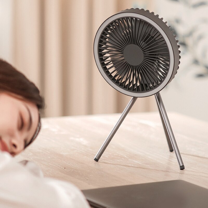 Wentylator statywu przenośny wiatrak biurowy niski poziom hałasu 3 kontrola prędkości statyw podstawa stołu 10000Mah akumulator chłodnica wentylator z lampką doprowadziło