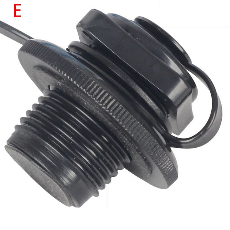 Portable air valve caps screw air valve for inflatable rubber dinghy raft inflatable boat air valves adapter black: E