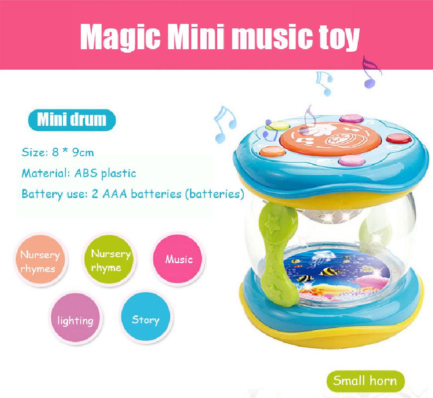 Geleide muziek vroege kinderjaren educatief leren ontwikkeling baby rammelaars grappig kinderspeelgoed mini magische handtrommel beat